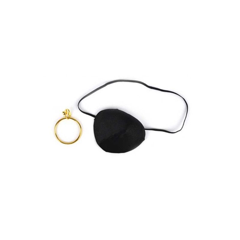 Piratsæt m. øjenklap & clips ørering