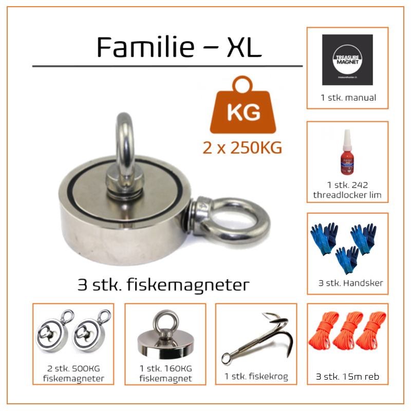 Fiskemagnet | Magnetfiskeri | Familie 3 - XL