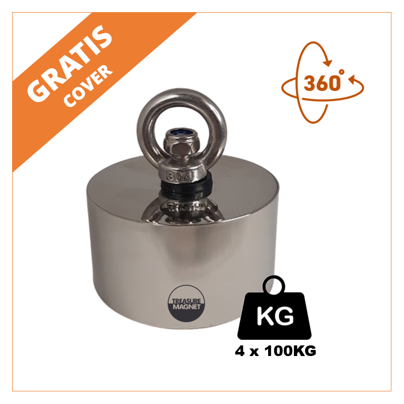 Fiskemagnet | Magnetfiskeri | 360 graders magnet - 400KG fiskemagnet