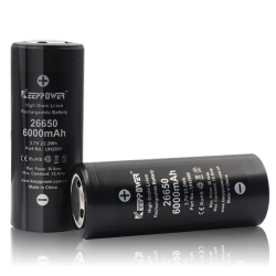 2 PACK Keep Power 2UH2660 26650batteri med 6000 mAh kapacitet