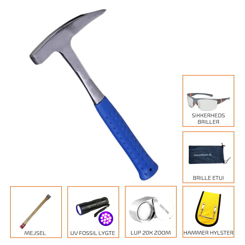 GLOBUZ Geolog Hammer Deluxe - Spids - Treasurehunter.dk
