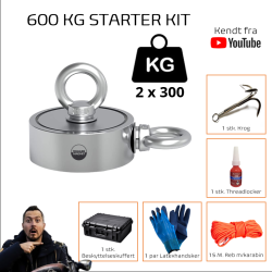 Fiskemagnet til magnetfiskeri - Begyndersæt - 600KG