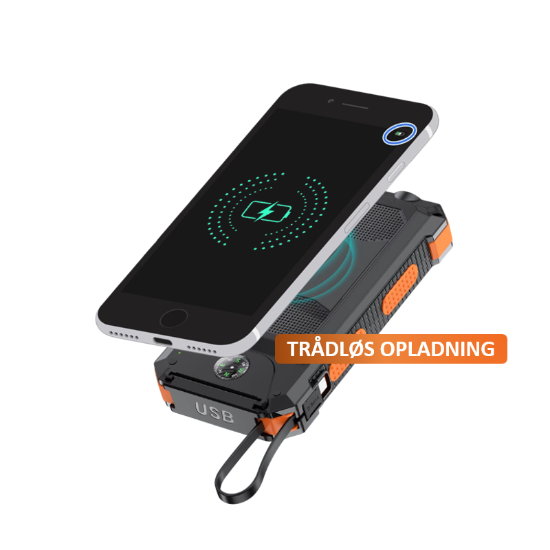 Globuz - Powerbank m. solceller 20.000mAh