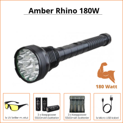 Kraftigste Ravlygte | DKs kraftigste ravlygte | Amber Rhino Pro 180W