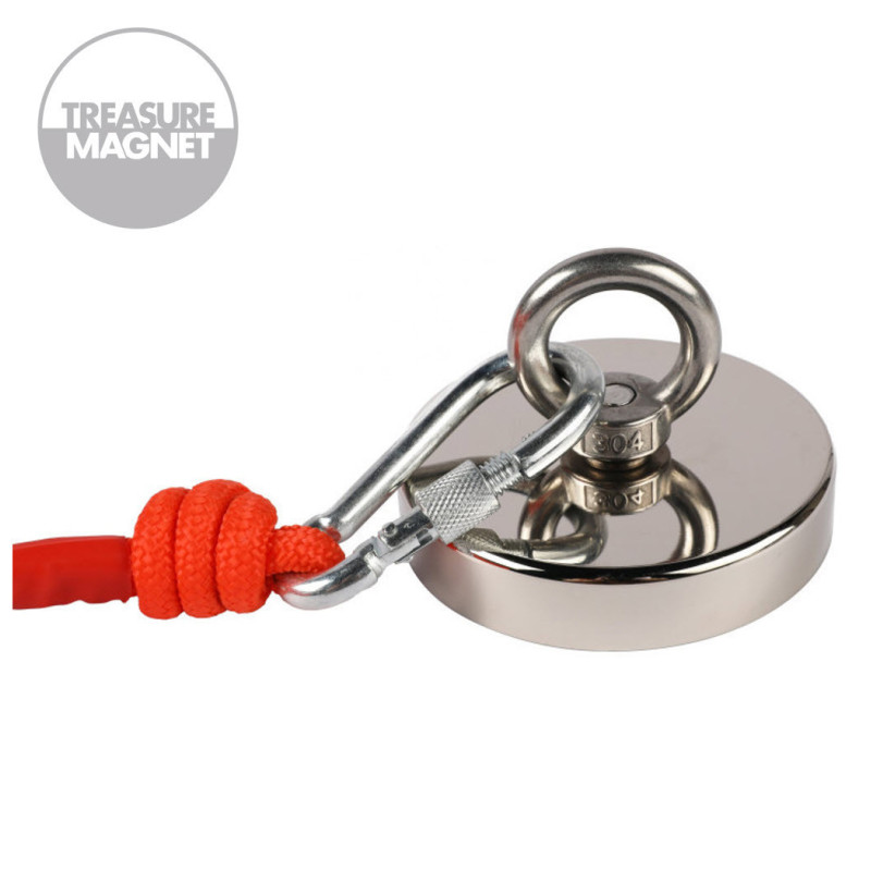 Fiskemagnet | Magnetfiskeri - 160KG fiskemagnet m. reb, lim og manual