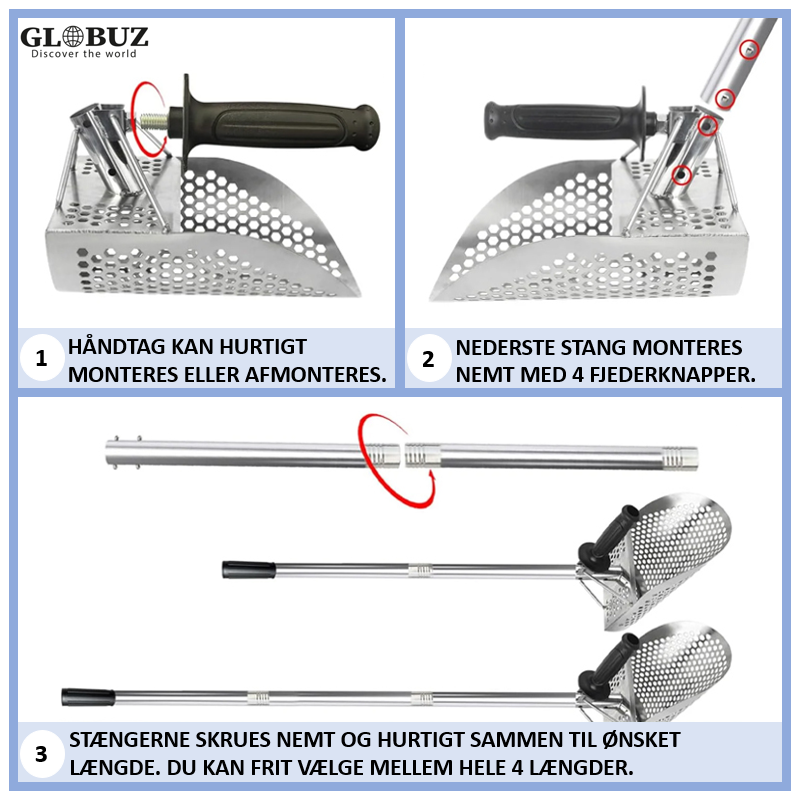 Metaldetektor sand scoop, perfekt til strandsøgning