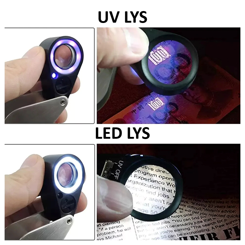Globuz Indslagslup 30x med LED & UV – Til rav & andre fund