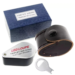 Globuz Indslagslup 30x med LED & UV – Til rav & andre fund