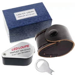 Globuz Indslagslup 10x med LED & UV – til rav & andre fund